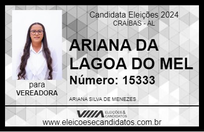 Candidato ARIANA DA LAGOA DO MEL 2024 - CRAÍBAS - Eleições