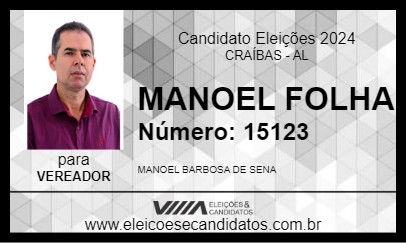 Candidato MANOEL FOLHA 2024 - CRAÍBAS - Eleições