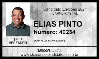 Candidato ELIAS PINTO 2024 - CARNEIROS - Eleições