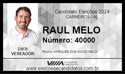 Candidato RAUL MELO 2024 - CARNEIROS - Eleições