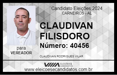 Candidato CLAUDIVAN FILISDORO 2024 - CARNEIROS - Eleições