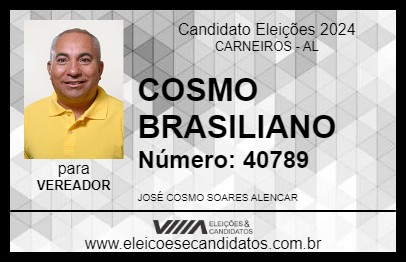 Candidato COSMO BRASILIANO 2024 - CARNEIROS - Eleições