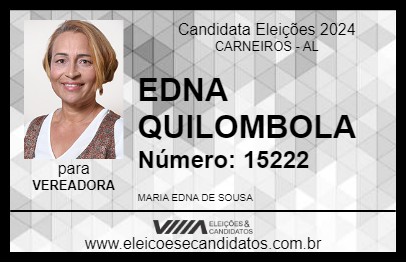 Candidato EDNA QUILOMBOLA 2024 - CARNEIROS - Eleições