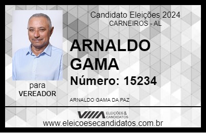 Candidato ARNALDO GAMA 2024 - CARNEIROS - Eleições