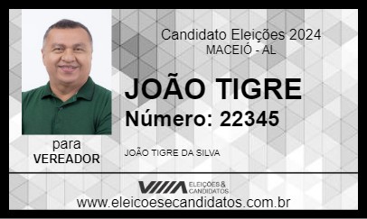 Candidato JOÃO TIGRE 2024 - MACEIÓ - Eleições