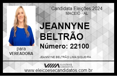 Candidato JEANNYNE BELTRÃO 2024 - MACEIÓ - Eleições