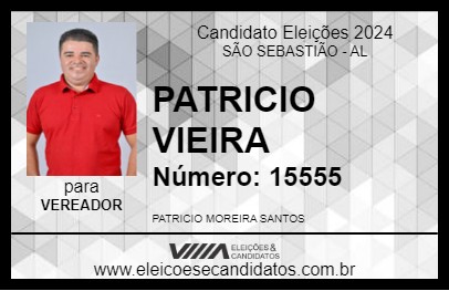 Candidato PATRICIO VIEIRA 2024 - SÃO SEBASTIÃO - Eleições