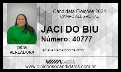 Candidato JACI DO BIU 2024 - CAMPO ALEGRE - Eleições