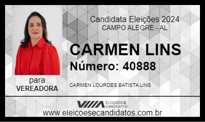 Candidato CARMEN LINS 2024 - CAMPO ALEGRE - Eleições