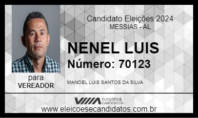 Candidato NENEL LUIS 2024 - MESSIAS - Eleições