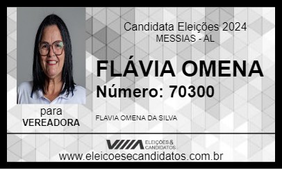 Candidato FLÁVIA OMENA 2024 - MESSIAS - Eleições