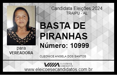 Candidato BASTA DE PIRANHAS 2024 - TRAIPU - Eleições