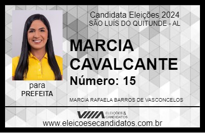 Candidato MARCIA CAVALCANTE 2024 - SÃO LUÍS DO QUITUNDE - Eleições