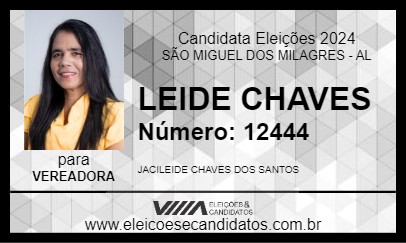 Candidato LEIDE CHAVES 2024 - SÃO MIGUEL DOS MILAGRES - Eleições