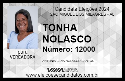 Candidato TONHA NOLASCO 2024 - SÃO MIGUEL DOS MILAGRES - Eleições