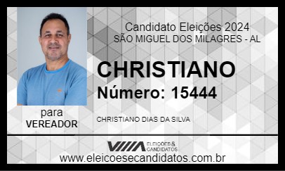 Candidato CHRISTIANO 2024 - SÃO MIGUEL DOS MILAGRES - Eleições