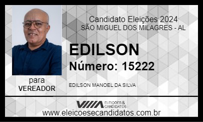 Candidato EDILSON 2024 - SÃO MIGUEL DOS MILAGRES - Eleições