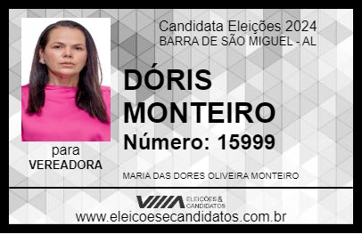 Candidato DÓRIS MONTEIRO 2024 - BARRA DE SÃO MIGUEL - Eleições