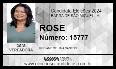 Candidato ROSE 2024 - BARRA DE SÃO MIGUEL - Eleições