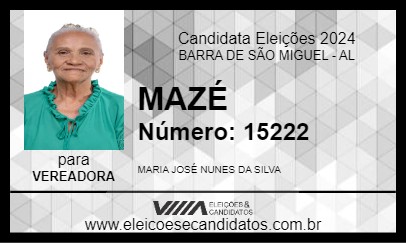 Candidato MAZÉ 2024 - BARRA DE SÃO MIGUEL - Eleições