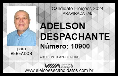 Candidato ADELSON DESPACHANTE 2024 - ARAPIRACA - Eleições