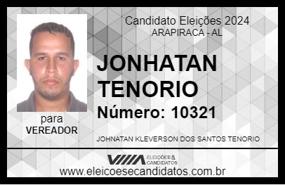 Candidato JONHATAN TENORIO 2024 - ARAPIRACA - Eleições