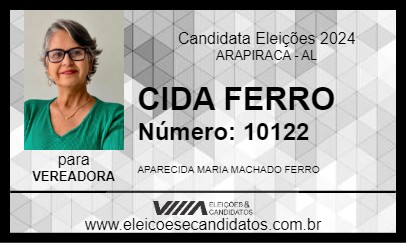 Candidato CIDA FERRO 2024 - ARAPIRACA - Eleições