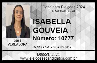 Candidato ISABELLA GOUVEIA 2024 - ARAPIRACA - Eleições