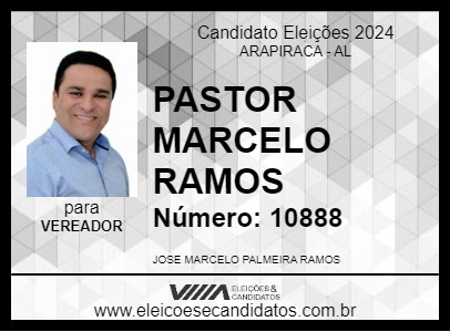 Candidato PASTOR MARCELO RAMOS 2024 - ARAPIRACA - Eleições