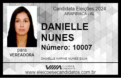 Candidato DANIELLE NUNES 2024 - ARAPIRACA - Eleições