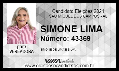 Candidato SIMONE LIMA 2024 - SÃO MIGUEL DOS CAMPOS - Eleições