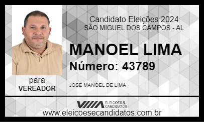 Candidato MANOEL LIMA 2024 - SÃO MIGUEL DOS CAMPOS - Eleições