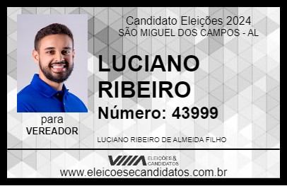 Candidato LUCIANO RIBEIRO 2024 - SÃO MIGUEL DOS CAMPOS - Eleições