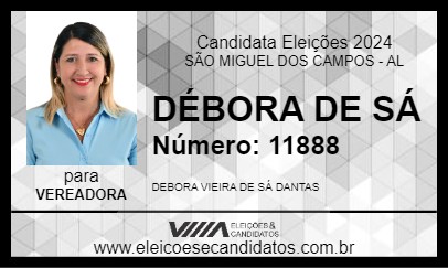 Candidato DÉBORA DE SÁ 2024 - SÃO MIGUEL DOS CAMPOS - Eleições