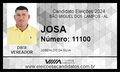 Candidato JOSA 2024 - SÃO MIGUEL DOS CAMPOS - Eleições