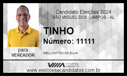 Candidato TINHO 2024 - SÃO MIGUEL DOS CAMPOS - Eleições