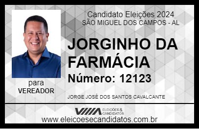 Candidato JORGINHO DA FARMÁCIA 2024 - SÃO MIGUEL DOS CAMPOS - Eleições