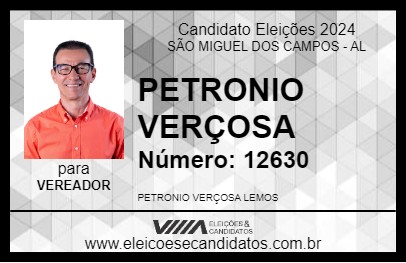 Candidato PETRONIO VERÇOSA 2024 - SÃO MIGUEL DOS CAMPOS - Eleições