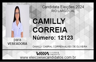 Candidato CAMILLY CORREIA 2024 - RIO LARGO - Eleições