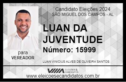 Candidato LUAN DA JUVENTUDE 2024 - SÃO MIGUEL DOS CAMPOS - Eleições