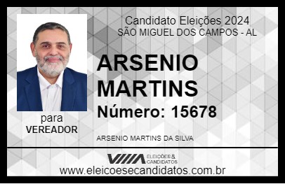 Candidato ARSENIO MARTINS 2024 - SÃO MIGUEL DOS CAMPOS - Eleições