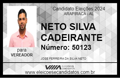 Candidato NETO SILVA CADEIRANTE 2024 - ARAPIRACA - Eleições