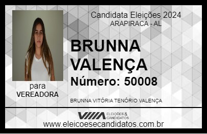 Candidato BRUNNA VALENÇA 2024 - ARAPIRACA - Eleições