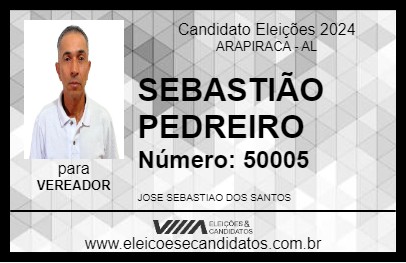 Candidato SEBASTIÃO PEDREIRO 2024 - ARAPIRACA - Eleições