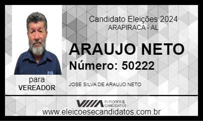 Candidato ARAUJO NETO 2024 - ARAPIRACA - Eleições