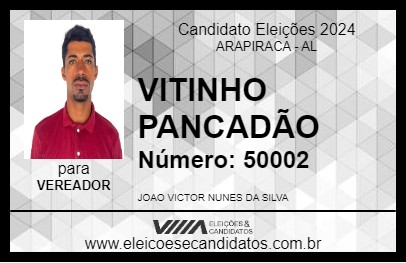 Candidato VITINHO PANCADÃO 2024 - ARAPIRACA - Eleições