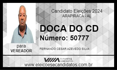 Candidato DOCA DO CD 2024 - ARAPIRACA - Eleições