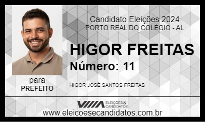 Candidato HIGOR  FREITAS 2024 - PORTO REAL DO COLÉGIO - Eleições