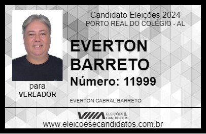 Candidato EVERTON BARRETO 2024 - PORTO REAL DO COLÉGIO - Eleições