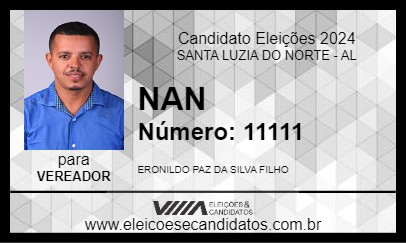 Candidato NAN 2024 - SANTA LUZIA DO NORTE - Eleições